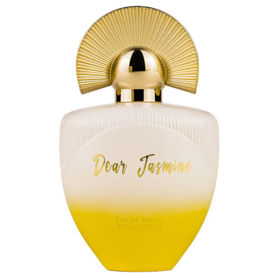Dear Jasmine Eau de Parfum 100ml från Maison Asrar – en sofistikerad doft av jasmin med blommiga och varma noter. Perfekt för eleganta kvinnor.