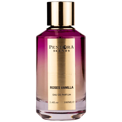 Roses Vanilla Eau de Parfum 100ml från Pendora Scents – en romantisk doft av rosor och krämig vanilj för eleganta tillfällen.