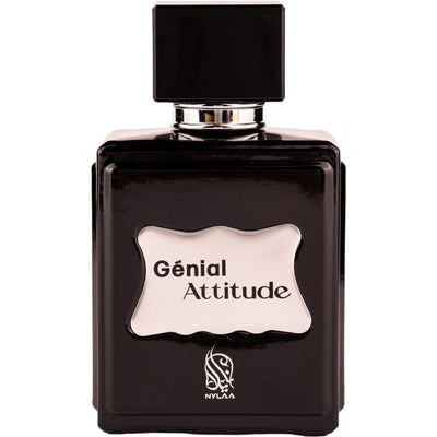 Genial Attitude EDP 100ml av Nylaa - en sofistikerad doft med citrus, kryddor och tränoter för den moderna mannen.