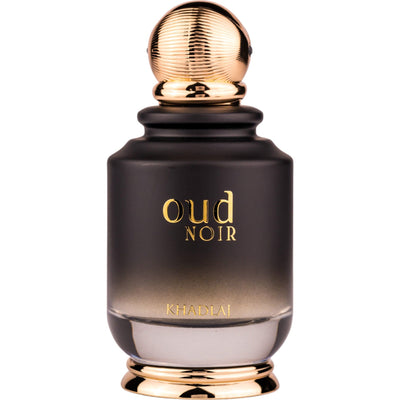 Oud Noir Eau de Parfum 100ml från Khadlaj: Unisex doft med intensiv karaktär, träiga och kryddiga noter för en elegant signatur.