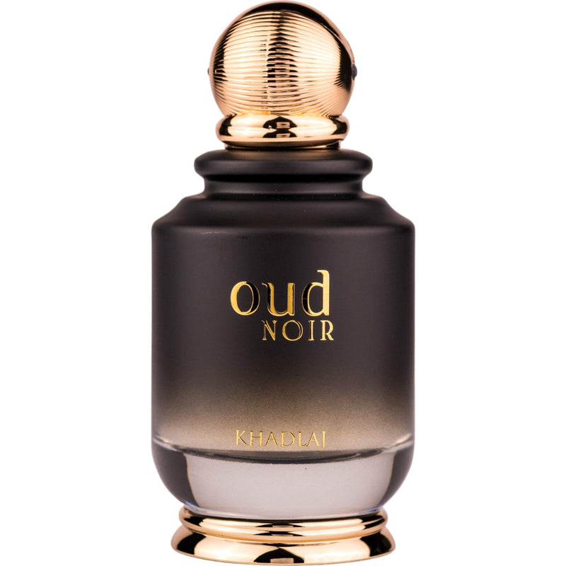 Oud Noir Eau de Parfum 100ml från Khadlaj: Unisex doft med intensiv karaktär, träiga och kryddiga noter för en elegant signatur.