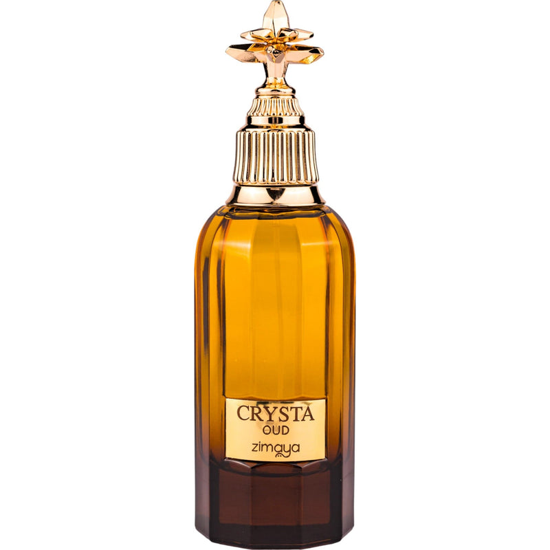 Crysta Oud EDP 100ml från Zimaya - en lyxig unisexparfym med djupa oudh-noter och en elegant, förförisk doftprofil.