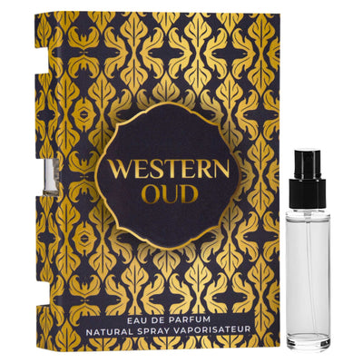 Western Oud Eau de Parfum 2ml från Nylaa: En unisexdoft med kryddiga och träiga noter för en exklusiv och mystisk upplevelse.