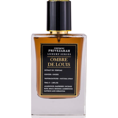 Ombre de Louis Extrait de Parfum 70ml från Privezarah: unisexdoft med rökig oud, läder, bärnsten och patchouli. Elegant och sensuell.