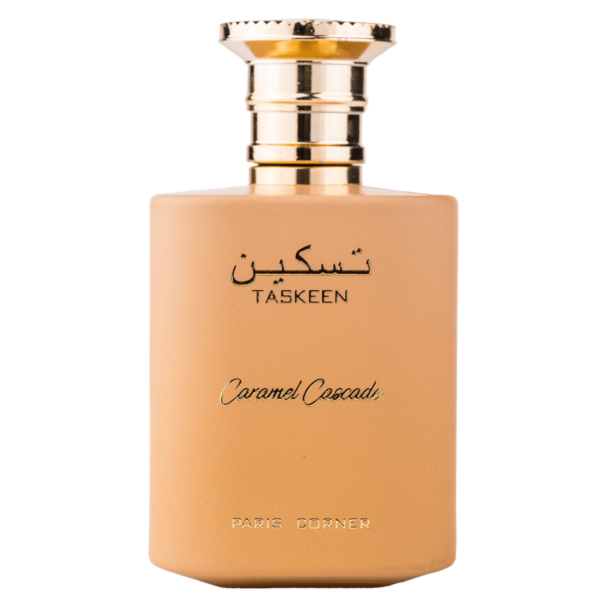 Taskeen Caramel Cascade Eau de Parfum 100ml från Paris Corner - en unisexdoft med sötma, värme och elegans.