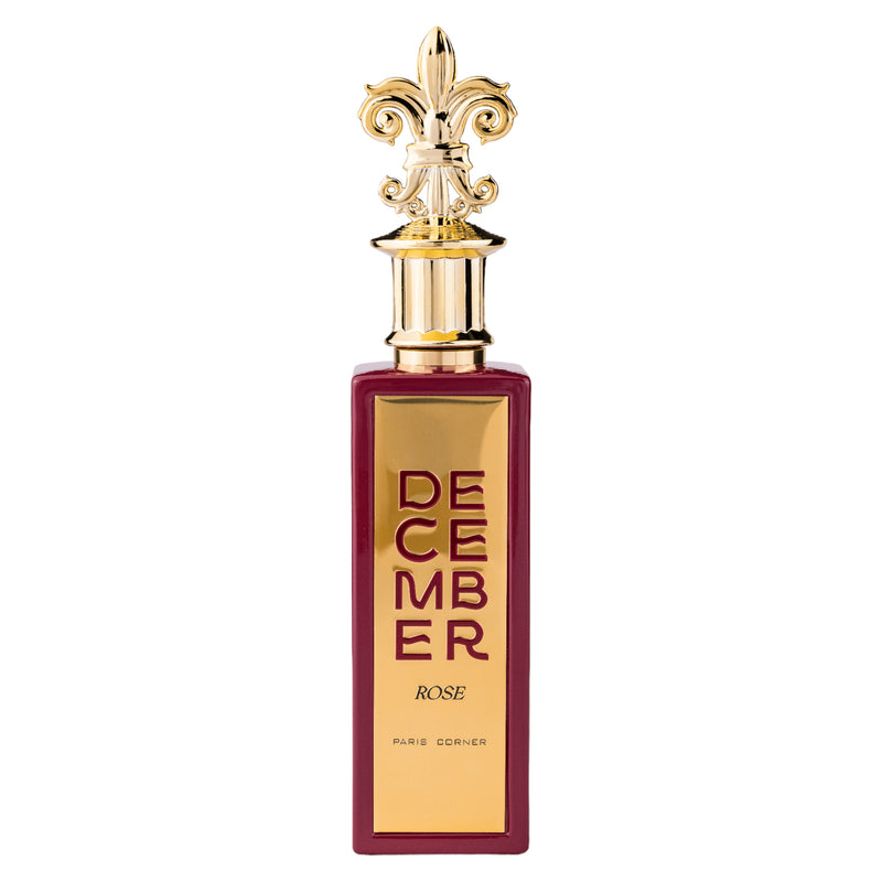 December Rose Eau de Parfum 100ml från Paris Corner – en sofistikerad, unisexdoft med ros och sensuella inslag för eleganta tillfällen.