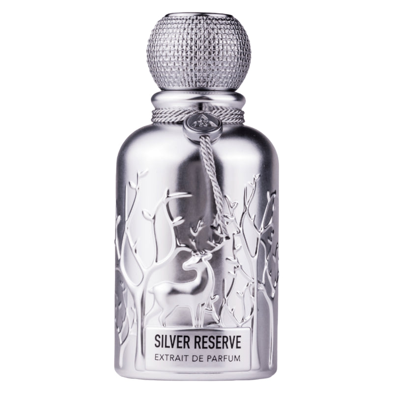 Silver Reserve Extrait de Parfum 100ml från Auraa Desire - en maskulin, sofistikerad doft för den moderna gentlemannen.