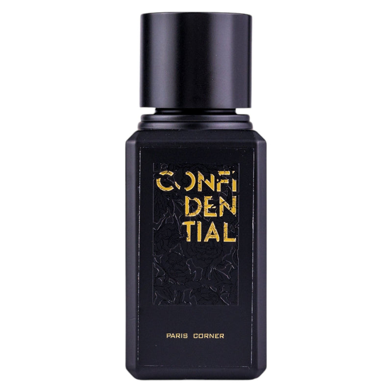 Confidential EDP 100ml från Paris Corner – en sofistikerad doft med kryddiga och träiga toner för den moderna individen.