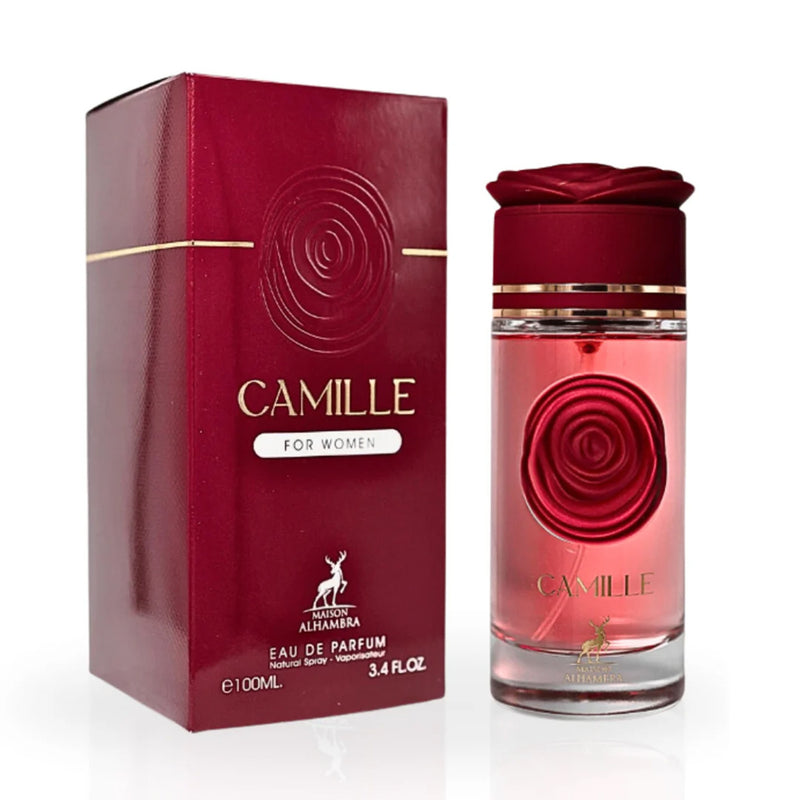Camille EDP 100ml från Maison Alhambra; en blommig, lyxig doft med citrus, jasmin och vanilj för den eleganta kvinnan.