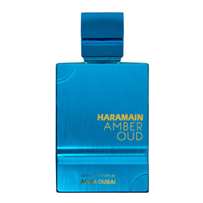 Amber Oud Aqua Dubai 75ml från Al Haramain erbjuder en fräsch, orientalisk doft med inslag av trä och sötma, perfekt för alla tillfällen.