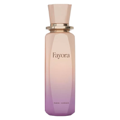 Fayora Eau de Parfum 100ml från Paris Corner erbjuder en förförisk doft med blommiga och fruktiga noter som väcker sinnena.