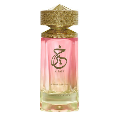 Khair Peach Delulu Eau de Parfum 100ml från Paris Corner – en fruktig och blommig doft som förför med sin fräscha och sensuella karaktär.