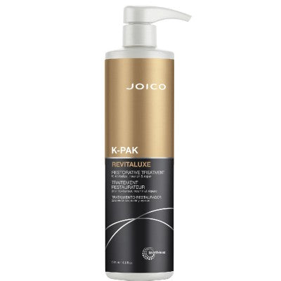 Joico K-Pak Revitaluxe 480ml: Lyxig återfuktande inpackning som reparerar och stärker skadat hår för en glansig finish.